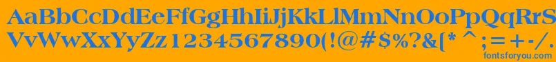 AmericanaExtraBoldBt Font – Blue Fonts on Orange Background