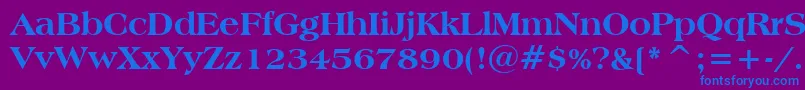 AmericanaExtraBoldBt Font – Blue Fonts on Purple Background