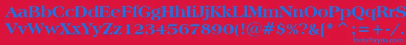 AmericanaExtraBoldBt Font – Blue Fonts on Red Background