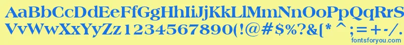 AmericanaExtraBoldBt Font – Blue Fonts on Yellow Background
