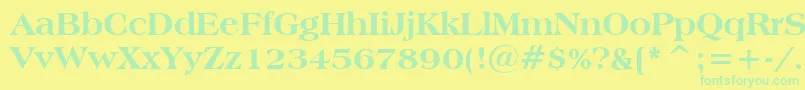 AmericanaExtraBoldBt Font – Green Fonts on Yellow Background