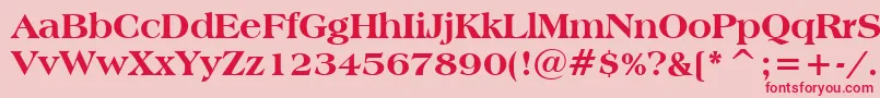 フォントAmericanaExtraBoldBt – ピンクの背景に赤い文字