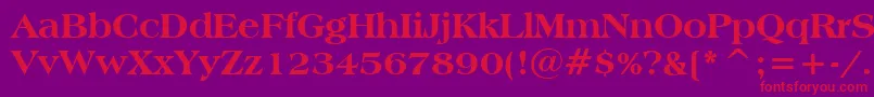 AmericanaExtraBoldBt Font – Red Fonts on Purple Background