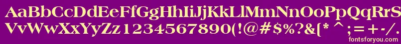 AmericanaExtraBoldBt Font – Yellow Fonts on Purple Background