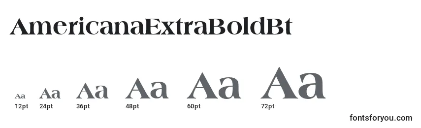 Размеры шрифта AmericanaExtraBoldBt