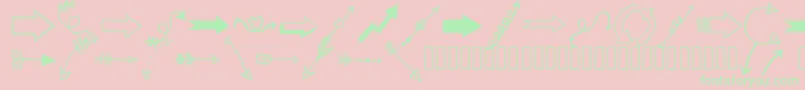 Tanaesteldoodlearrows01Regular Font – Green Fonts on Pink Background