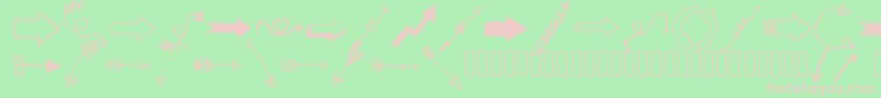 Tanaesteldoodlearrows01Regular Font – Pink Fonts on Green Background