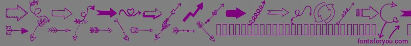 Tanaesteldoodlearrows01Regular Font – Purple Fonts on Gray Background
