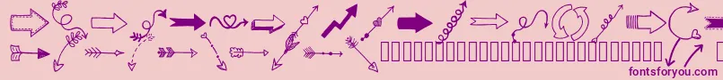 Tanaesteldoodlearrows01Regular Font – Purple Fonts on Pink Background