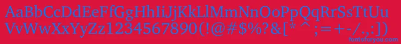 Charterc Font – Blue Fonts on Red Background