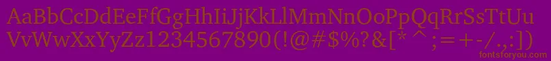 Charterc-fontti – ruskeat fontit violetilla taustalla
