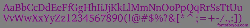 Шрифт Charterc – фиолетовые шрифты на сером фоне