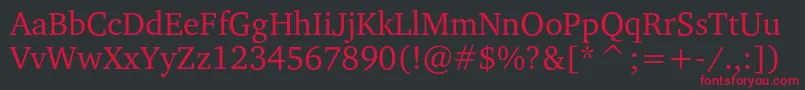 Charterc Font – Red Fonts on Black Background