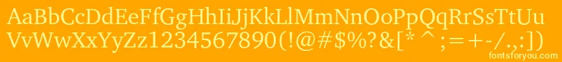 Saiba mais sobre a fonte Charterc Fonte Charterc – fontes amarelas em um fundo laranja