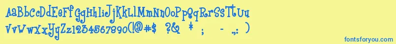 Boyzrgro Font – Blue Fonts on Yellow Background