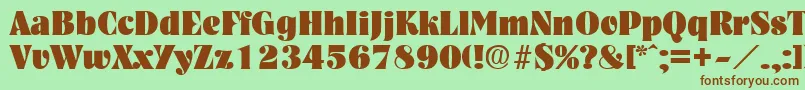 NashvilleHeavy Font – Brown Fonts on Green Background