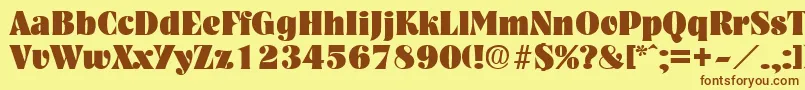 NashvilleHeavy Font – Brown Fonts on Yellow Background