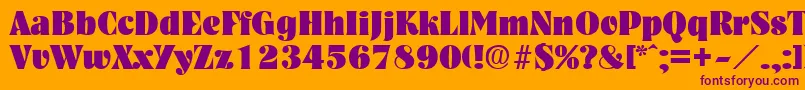 NashvilleHeavy Font – Purple Fonts on Orange Background