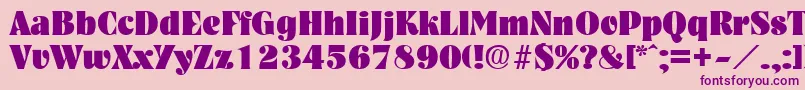 NashvilleHeavy Font – Purple Fonts on Pink Background