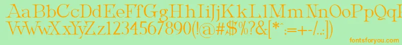 フォントMetropolianDisplay – オレンジの文字が緑の背景にあります。