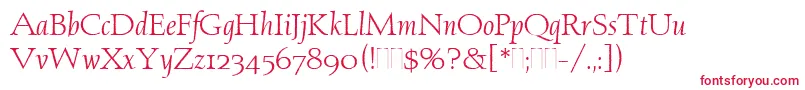 AquinasPlain-fontti – punaiset fontit valkoisella taustalla