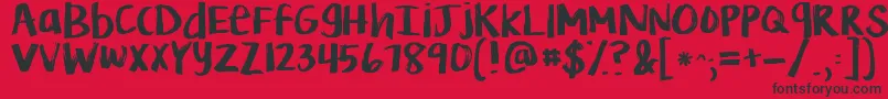 Kglifeismessy Font – Black Fonts on Red Background