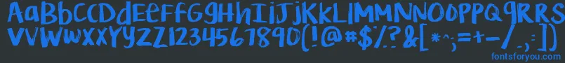 Kglifeismessy Font – Blue Fonts on Black Background