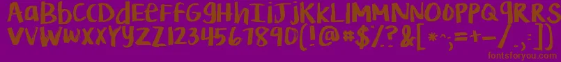 Kglifeismessy Font – Brown Fonts on Purple Background