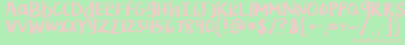 Czcionka Kglifeismessy – różowe czcionki na zielonym tle