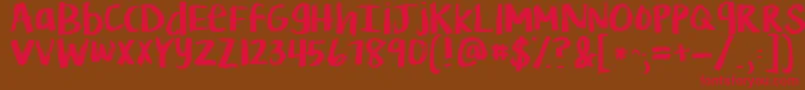 Kglifeismessy Font – Red Fonts on Brown Background