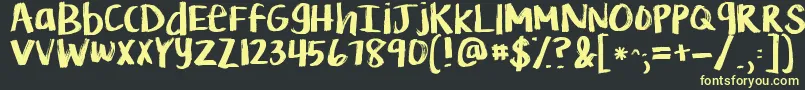 Kglifeismessy Font – Yellow Fonts on Black Background