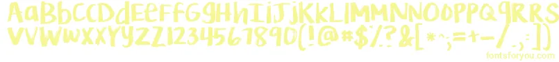 Kglifeismessy Font – Yellow Fonts on White Background