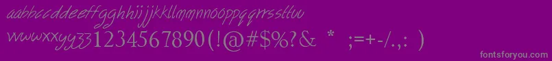 Fonte FollowYourDreams – fontes cinzas em um fundo violeta