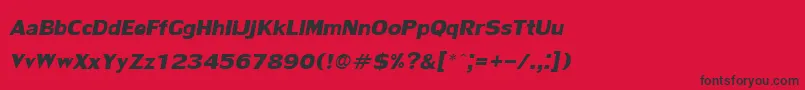 LilyupcBoldItalic Font – Black Fonts on Red Background