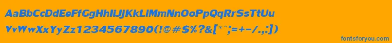 LilyupcBoldItalic Font – Blue Fonts on Orange Background