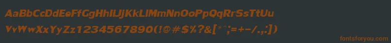Czcionka LilyupcBoldItalic – brązowe czcionki na czarnym tle