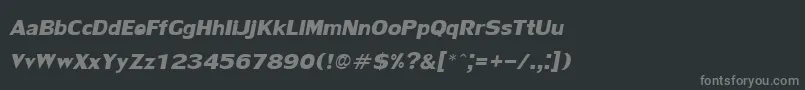 フォントLilyupcBoldItalic – 黒い背景に灰色の文字