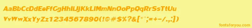 LilyupcBoldItalic Font – Orange Fonts on Yellow Background