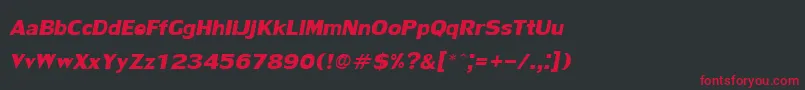 LilyupcBoldItalic Font – Red Fonts on Black Background