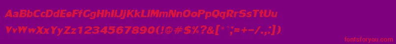 フォントLilyupcBoldItalic – 紫の背景に赤い文字