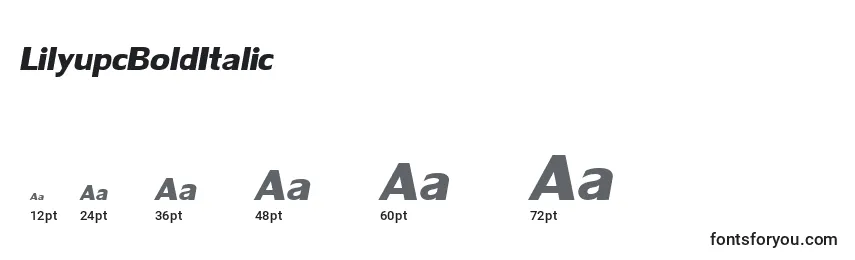 LilyupcBoldItalic font sizes