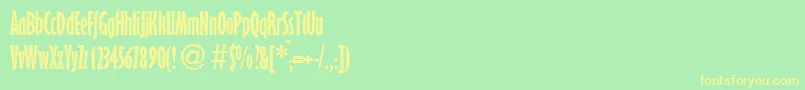 GillioncbladbNormal-Schriftart – Gelbe Schriften auf grünem Hintergrund