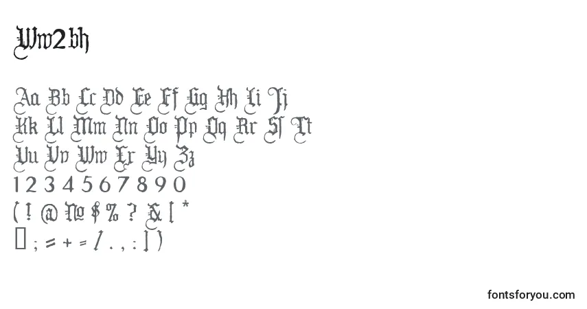 A fonte Ww2bh – alfabeto, números, caracteres especiais