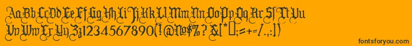 Ww2bh-Schriftart – Schwarze Schriften auf orangefarbenem Hintergrund