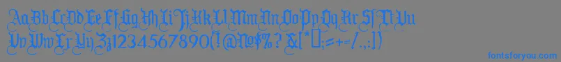 フォントWw2bh – 灰色の背景に青い文字