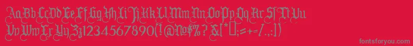 Fonte Ww2bh – fontes cinzas em um fundo vermelho