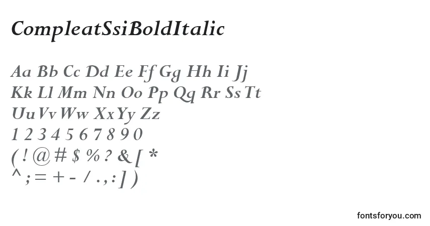 Шрифт CompleatSsiBoldItalic – алфавит, цифры, специальные символы
