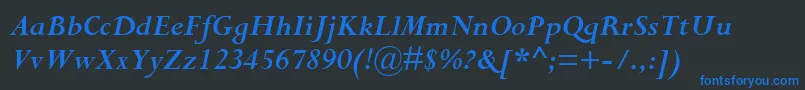 CompleatSsiBoldItalic Font – Blue Fonts on Black Background