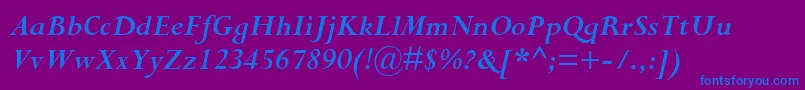 CompleatSsiBoldItalic Font – Blue Fonts on Purple Background