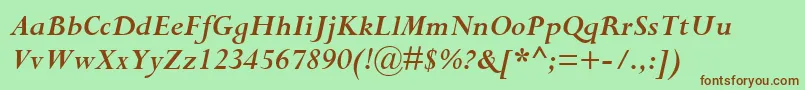 CompleatSsiBoldItalic Font – Brown Fonts on Green Background